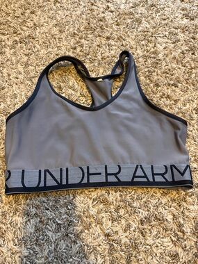 Under Armour Gray and Black Racerback Sports Bra